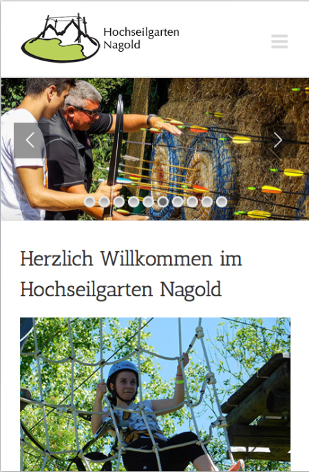 Hochseilgarten Nagold Responsive/Mobile Screenshot